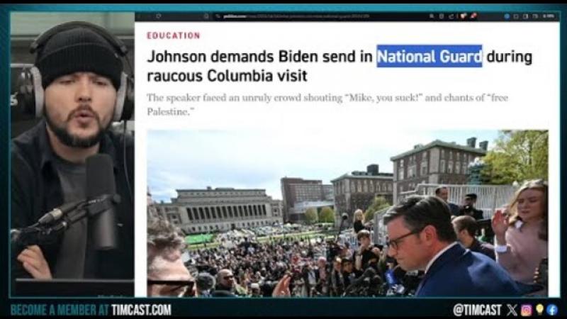 Speaker Johnson DEMANDS Biden Deploy National Guard To PURGE Anti Israel Protests EXPOSING Bias